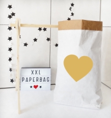 Paperbag XXL goudkleurig hart